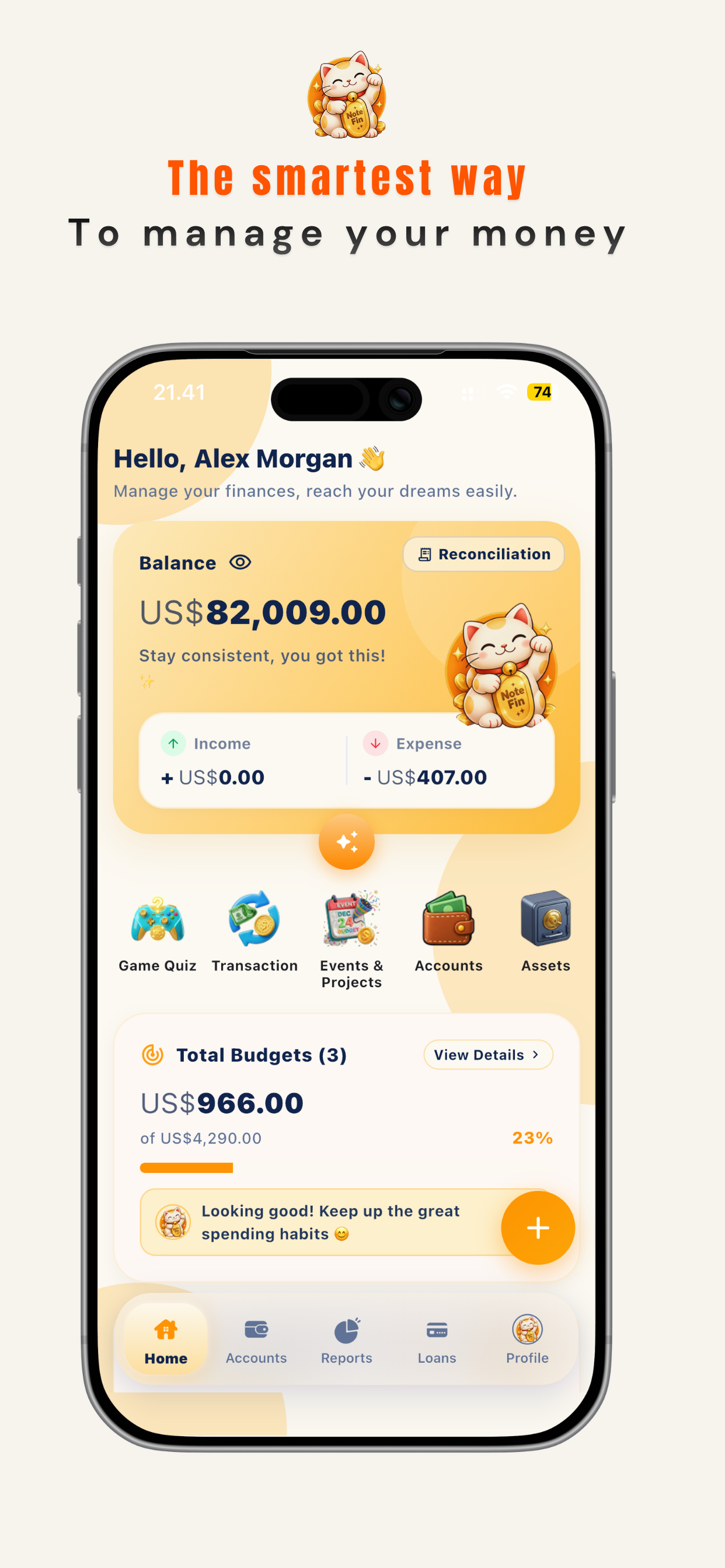 NoteFin app screenshot 1